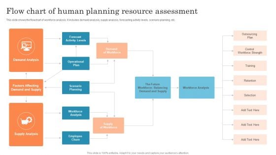 Flow Chart Of Human Planning Resource Assessment Ppt PowerPoint Presentation Infographic Template Objects PDF
