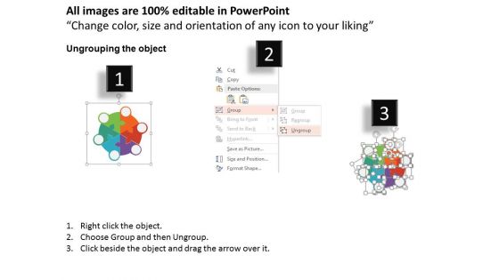 Flow Of Six Circular Icons Powerpoint Template