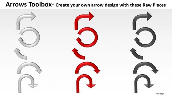 Flowchart Process Arrows Toolbox PowerPoint Slides And Ppt Diagram Templates