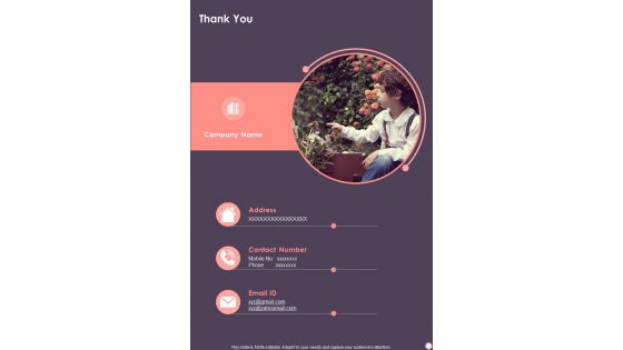 Flower Decoration Business Proposal Thank You One Pager Sample Example Document