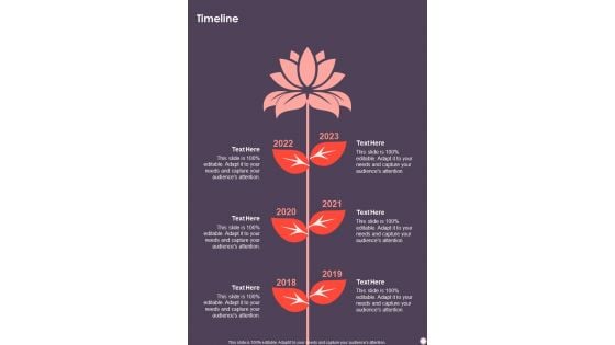 Flower Decoration Business Proposal Timeline One Pager Sample Example Document