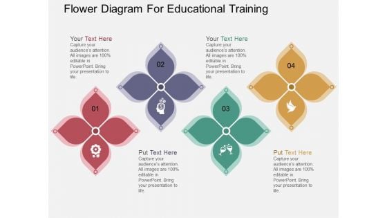 Flower Diagram For Educational Training Powerpoint Template