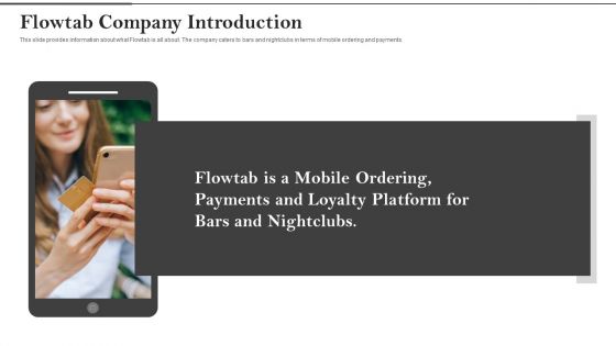 Flowtab Venture Capital Investment Flowtab Company Introduction Infographics PDF