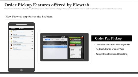 Flowtab Venture Capital Investment Order Pickup Features Offered By Flowtab Formats PDF