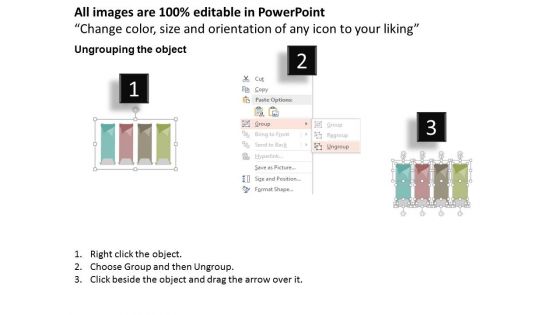 Folded Banners With Icons For Business Planning Powerpoint Template