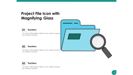 Folder Icon Project Magnifying Glass Ppt PowerPoint Presentation Complete Deck
