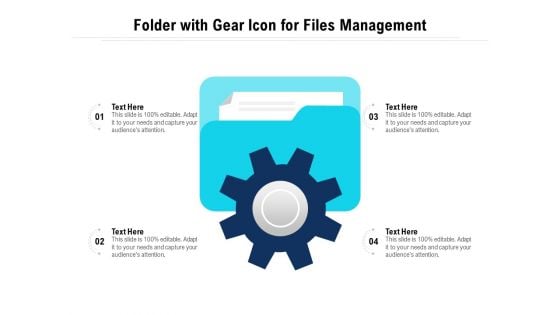 Folder With Gear Icon For Files Management Ppt PowerPoint Presentation Gallery Summary PDF