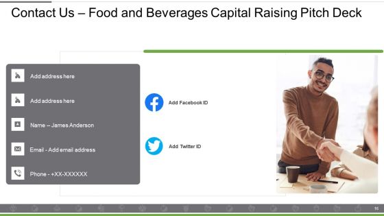 Food And Beverages Capital Raising Pitch Deck Ppt PowerPoint Presentation Complete Deck With Slides