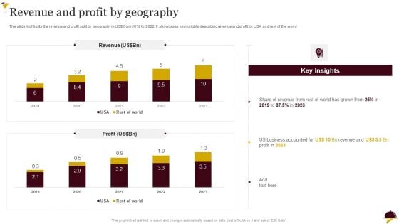 Food Company Overview Revenue And Profit By Geography Designs PDF