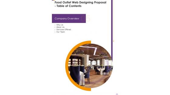 Food Outlet Web Designing Proposal Table Of Contents Slide6 One Pager Sample Example Document