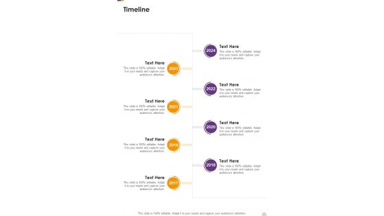 Food Outlet Web Designing Proposal Timeline One Pager Sample Example Document