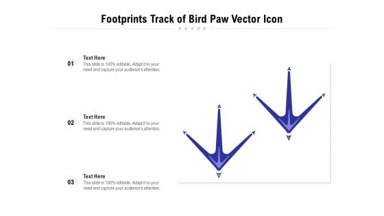 Footprints Track Of Bird Paw Vector Icon Ppt PowerPoint Presentation Professional Deck PDF