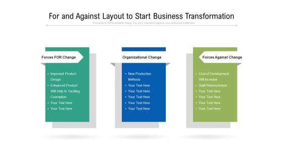 For And Against Layout To Start Business Transformation Ppt PowerPoint Presentation File Vector PDF For And Against Layout To Start Business Transformation Ppt PowerPoint Presentation File Vector PDF
