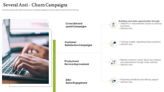 Forecasting And Managing Consumer Attrition For Business Advantage Several Anti Churn Campaigns Elements PDF
