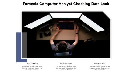 Forensic Computer Analyst Checking Data Leak Ppt PowerPoint Presentation Gallery Smartart PDF