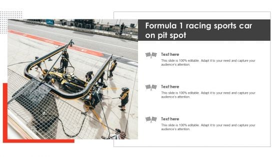 Formula 1 Racing Sports Car On Pit Spot Mockup PDF