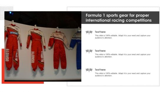 Formula 1 Sports Gear For Proper International Racing Competitions Slides PDF