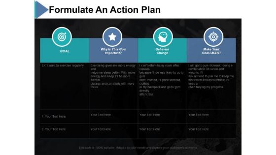 Formulate An Action Plan Ppt PowerPoint Presentation Icon Elements