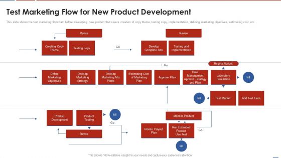 Formulating Product Development Action Plan To Enhance Client Experience Test Marketing Flow For New Infographics PDF