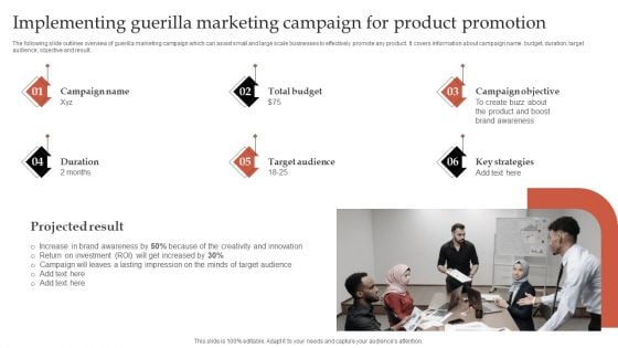 Formulating Robust Branding Strategies To Effectively Combat Implementing Guerilla Marketing Campaign Summary PDF