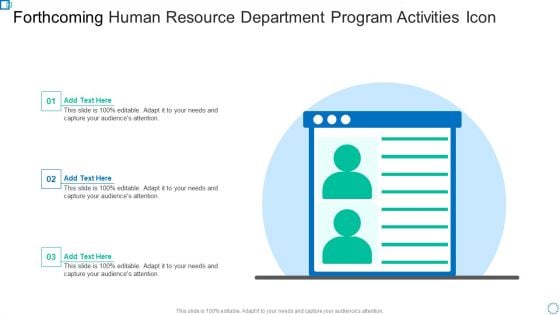 Forthcoming Human Resource Department Program Activities Icon Brochure PDF