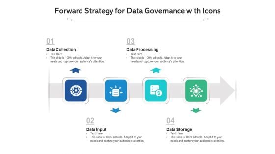 Forward Strategy For Data Governance With Icons Ppt PowerPoint Presentation Gallery Show PDF