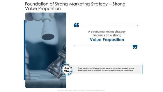 Foundation Of Strong Marketing Strategy Strong Value Proposition Background PDF