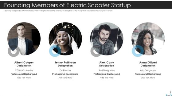 Founding Members Of Electric Scooter Startup Slides PDF