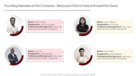 Founding Members Of The Company Restaurant Point Of Sale Software Pitch Deck Rules PDF
