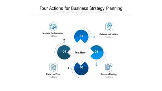 Four Actions For Business Strategy Planning Ppt PowerPoint Presentation File Show PDF