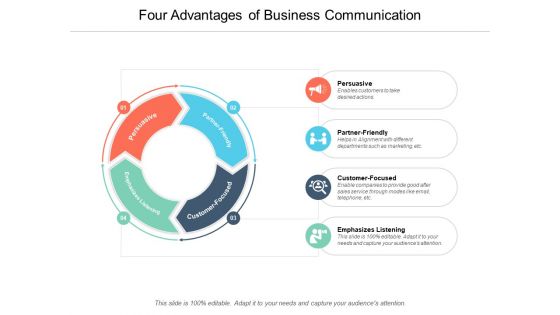 Four Advantages Of Business Communication Ppt PowerPoint Presentation Layouts Design Ideas