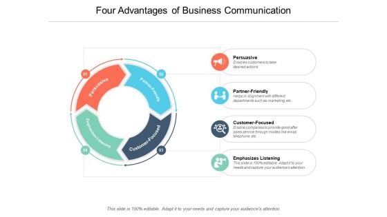 Four Advantages Of Business Communication Ppt PowerPoint Presentation Summary Show