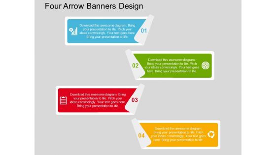 Four Arrow Banners Design Powerpoint Templates