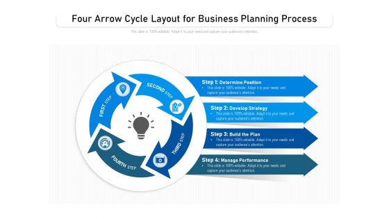 Four Arrow Cycle Layout For Business Planning Process Ppt PowerPoint Presentation Gallery Professional PDF
