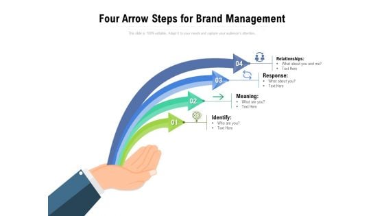 Four Arrow Steps For Brand Management Ppt Model Styles PDF