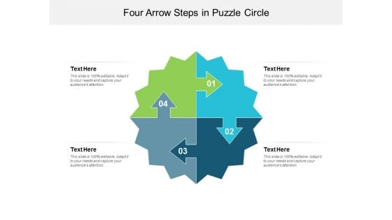 Four Arrow Steps In Puzzle Circle Ppt Powerpoint Presentation Styles Files