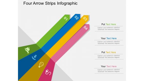 Four Arrow Strips Infographic Powerpoint Templates