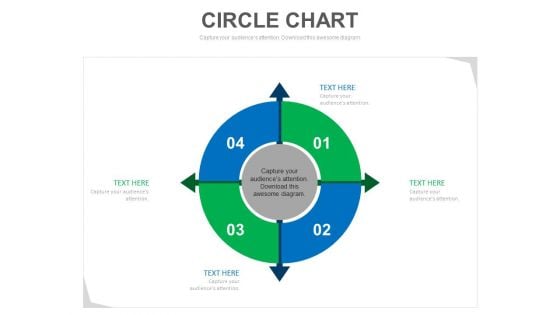 Four Arrows Circle Chart Process Strategy Powerpoint Template