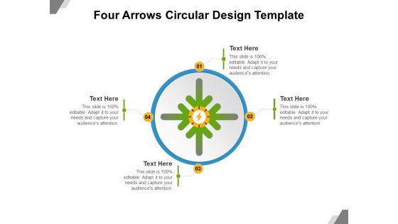 Four Arrows Circular Design Template Ppt PowerPoint Presentation File Clipart PDF