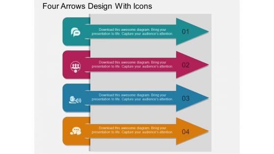 Four Arrows Design With Icons Powerpoint Template