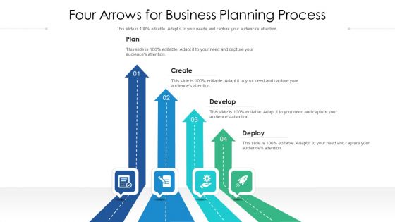 Four Arrows For Business Planning Process Ppt PowerPoint Presentation Icon Styles PDF