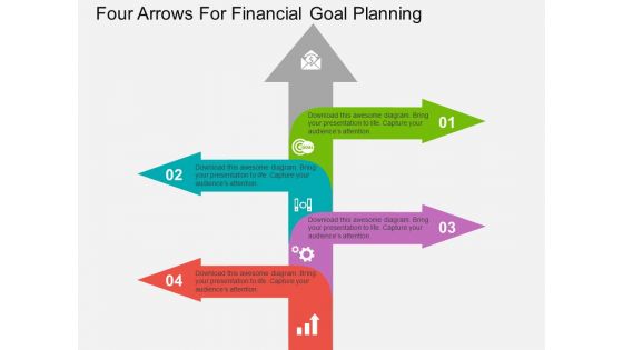 Four Arrows For Financial Goal Planning Powerpoint Template