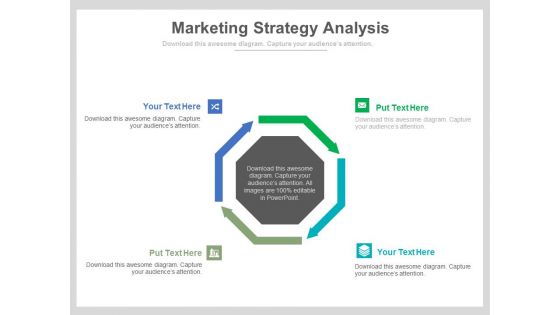 Four Arrows For Marketing Strategy Plan Powerpoint Template