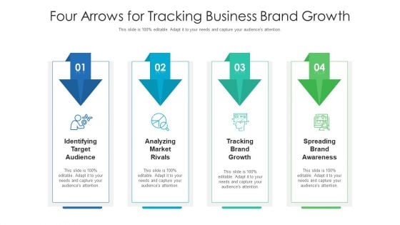 Four Arrows For Tracking Business Brand Growth Ppt PowerPoint Presentation Gallery Design Ideas PDF