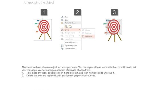 Four Arrows On Target Board Powerpoint Slides