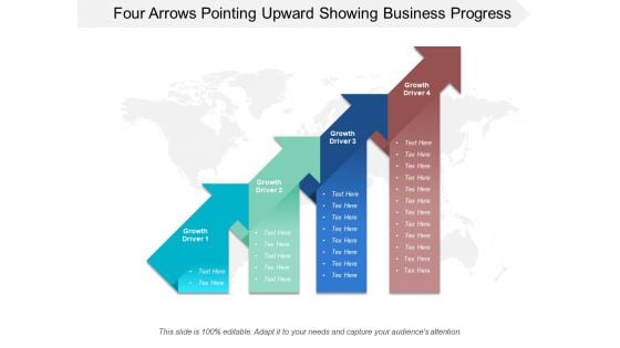 Four Arrows Pointing Upward Showing Business Progress Ppt Powerpoint Presentation Professional Ideas