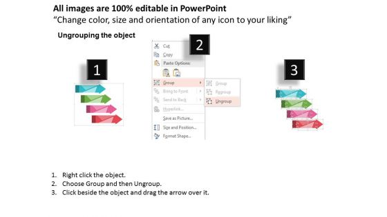 Four Arrows Steps For Visual Information Powerpoint Template