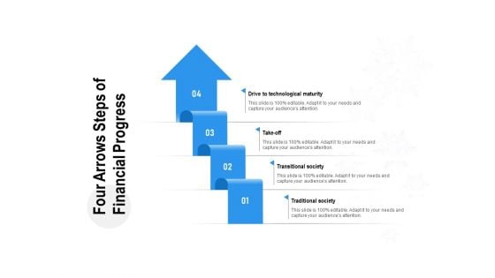 Four Arrows Steps Of Financial Progress Ppt PowerPoint Presentation Gallery Shapes