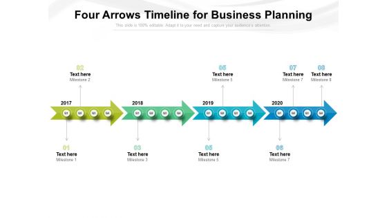 Four Arrows Timeline For Business Planning Ppt PowerPoint Presentation File Example PDF