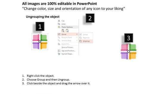 Four Arrows With Global Technology Icons Powerpoint Templates